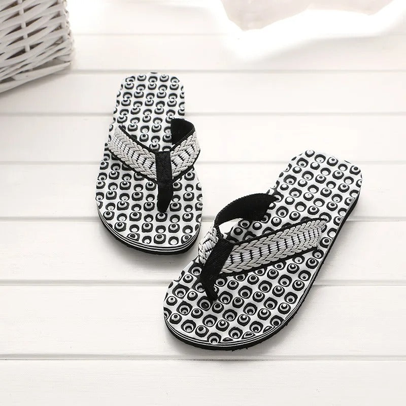 Heren teenslippers met gewatteerde geweven band – NERO WEAVE - Glamorix