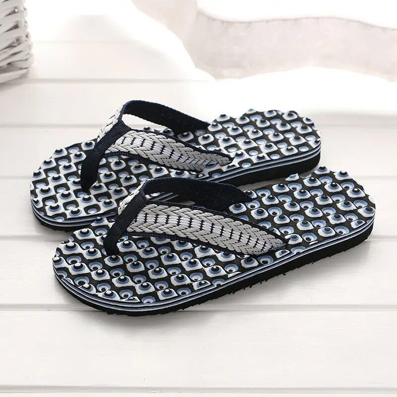 Heren teenslippers met gewatteerde geweven band – NERO WEAVE - Glamorix