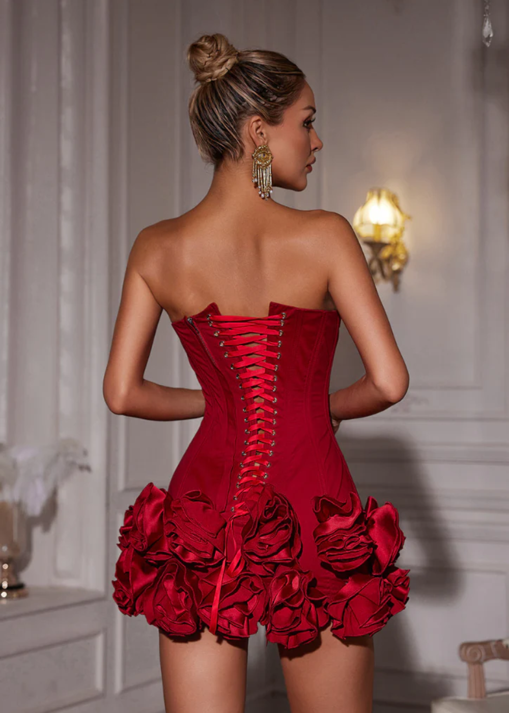 ARIELLE – Strapless mini-jurk met gestructureerd lijfje