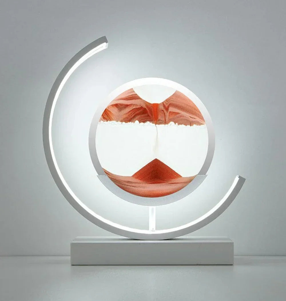Zenalux Flow – Rustgevende tafellamp met harmonieus zandlandschap en sfeervol LED-licht