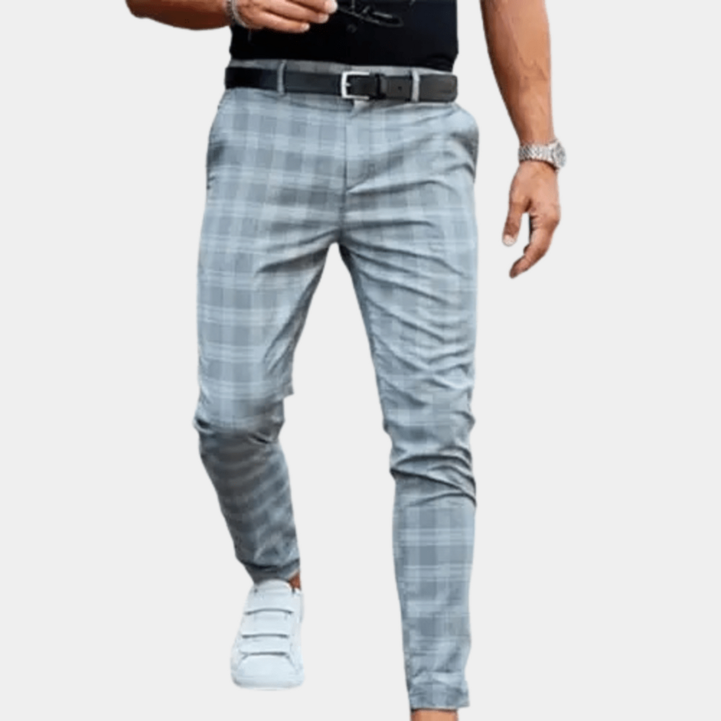 ETHAN - Slim-fit geruite broek voor heren