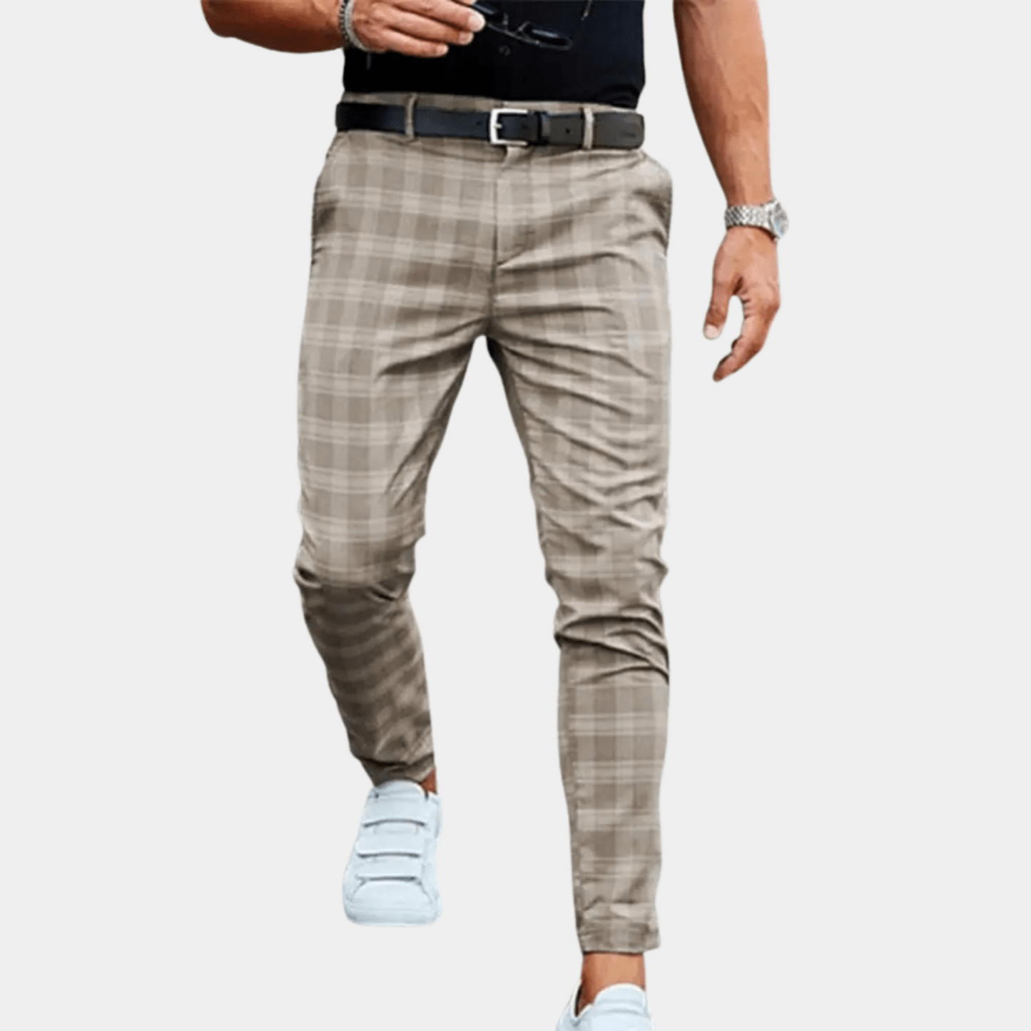 ETHAN - Slim-fit geruite broek voor heren