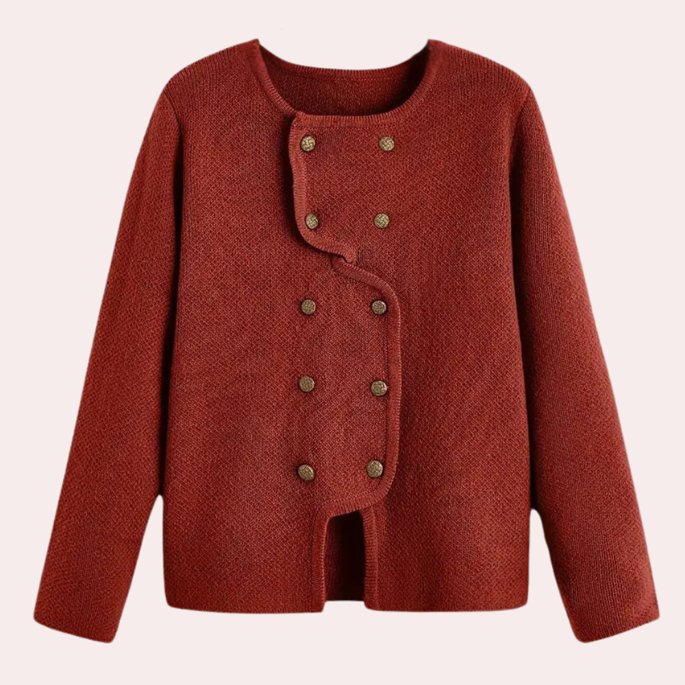 Elegant damesvest met verfijnde pasvorm en open design – SERÉNA - Glamorix