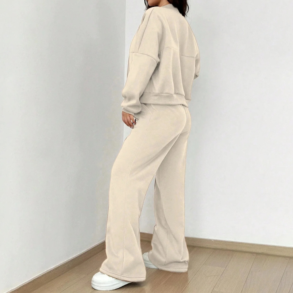 Tweedelige dames loungset met relaxed fit en zachte stof – LUNAYA CozyWear - Glamorix