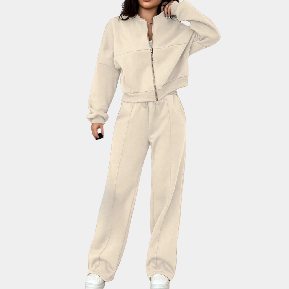 Tweedelige dames loungset met relaxed fit en zachte stof – LUNAYA CozyWear - Glamorix