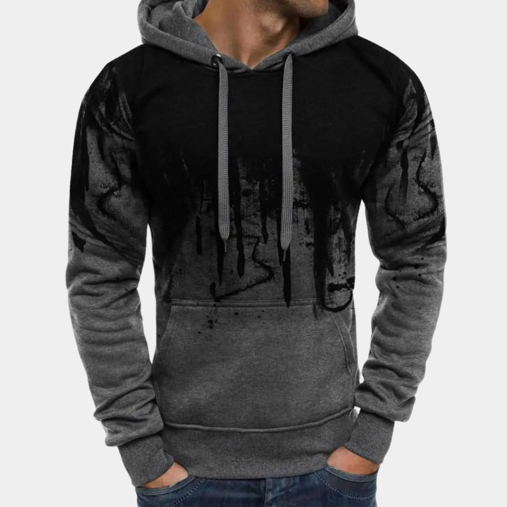 Casual heren hoodie met zachte voering en relaxte pasvorm – VELRON - Glamorix