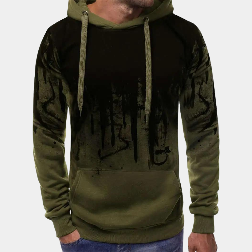 Casual heren hoodie met zachte voering en relaxte pasvorm – VELRON - Glamorix
