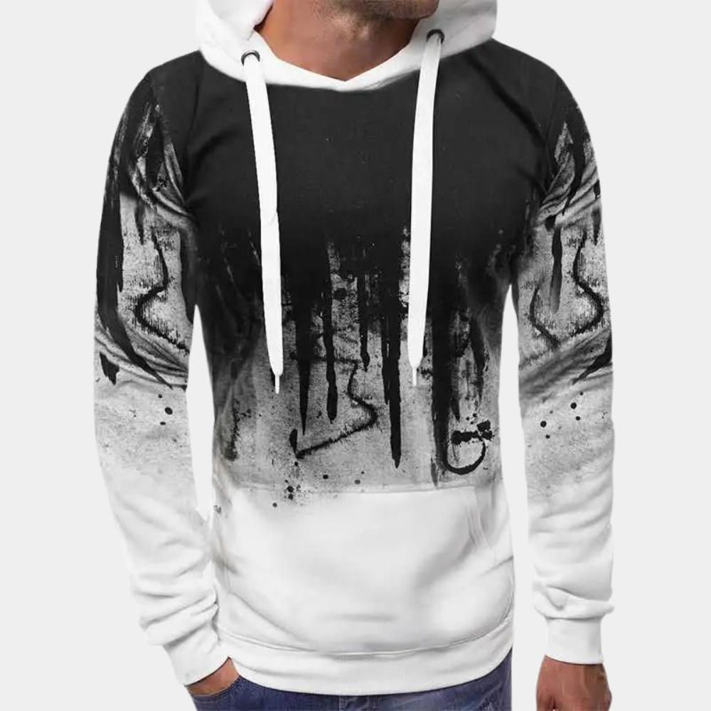 Casual heren hoodie met zachte voering en relaxte pasvorm – VELRON - Glamorix