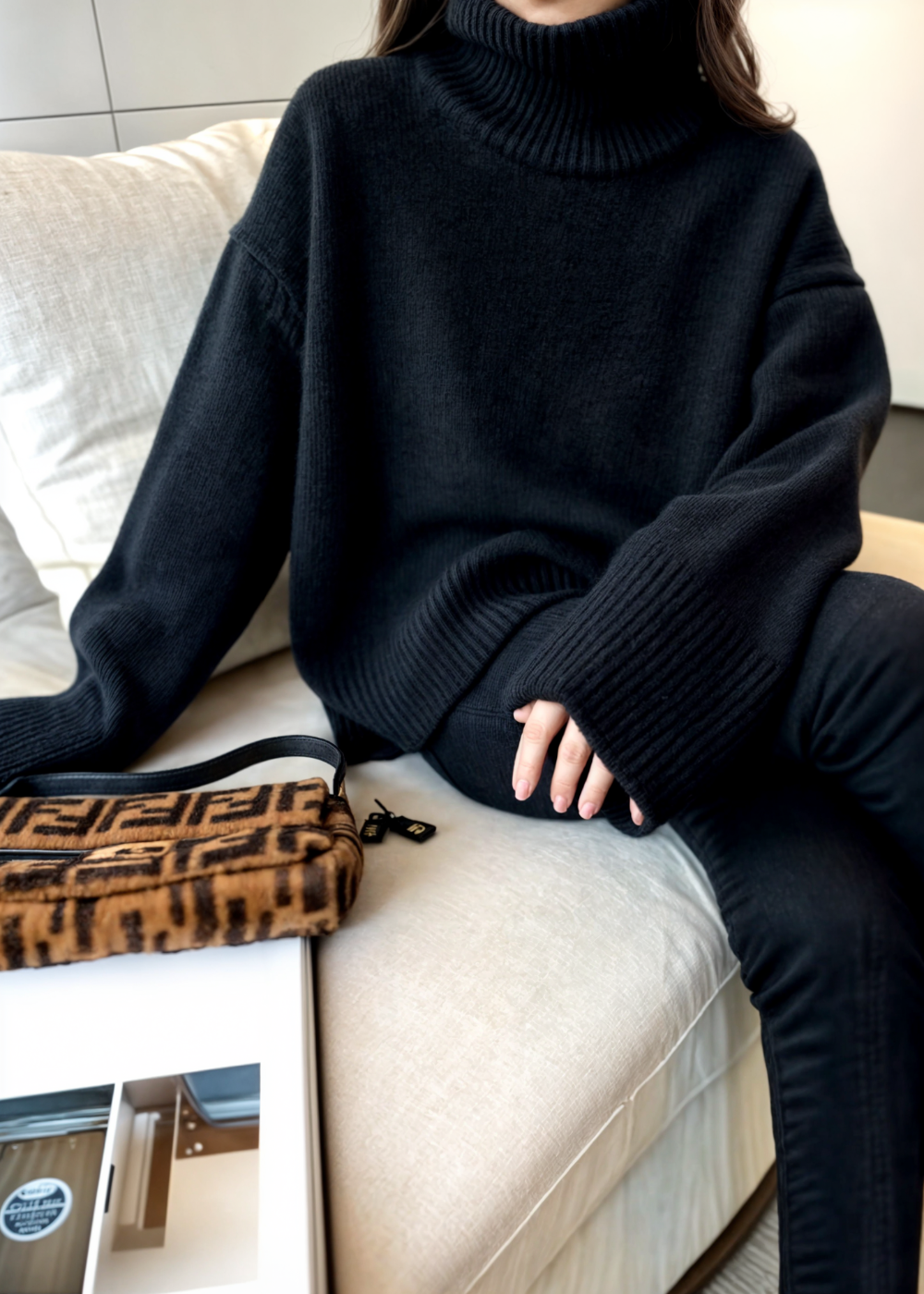 Zachte kasjmier-look trui met losse pasvorm voor dames – ESVANA - Glamorix