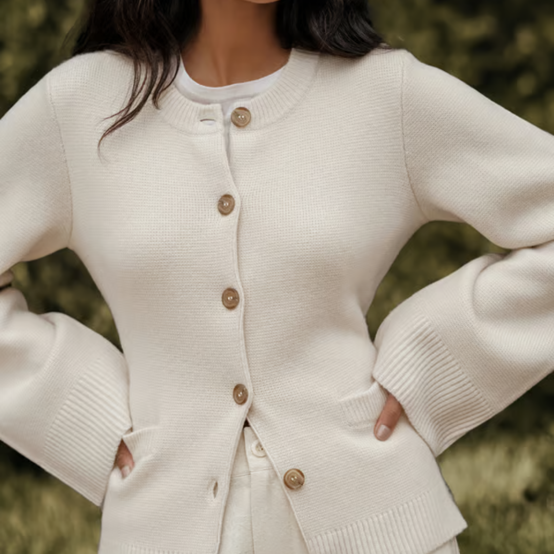 Ultra zachte dames cardigan met knopen en relaxed fit – LUNAYA KNIT - Glamorix