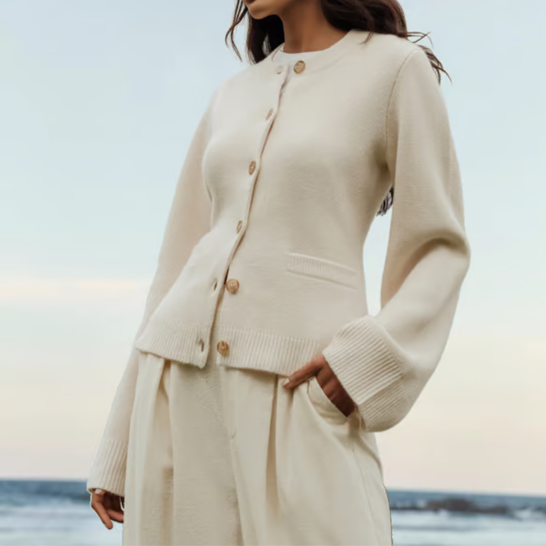 Ultra zachte dames cardigan met knopen en relaxed fit – LUNAYA KNIT - Glamorix