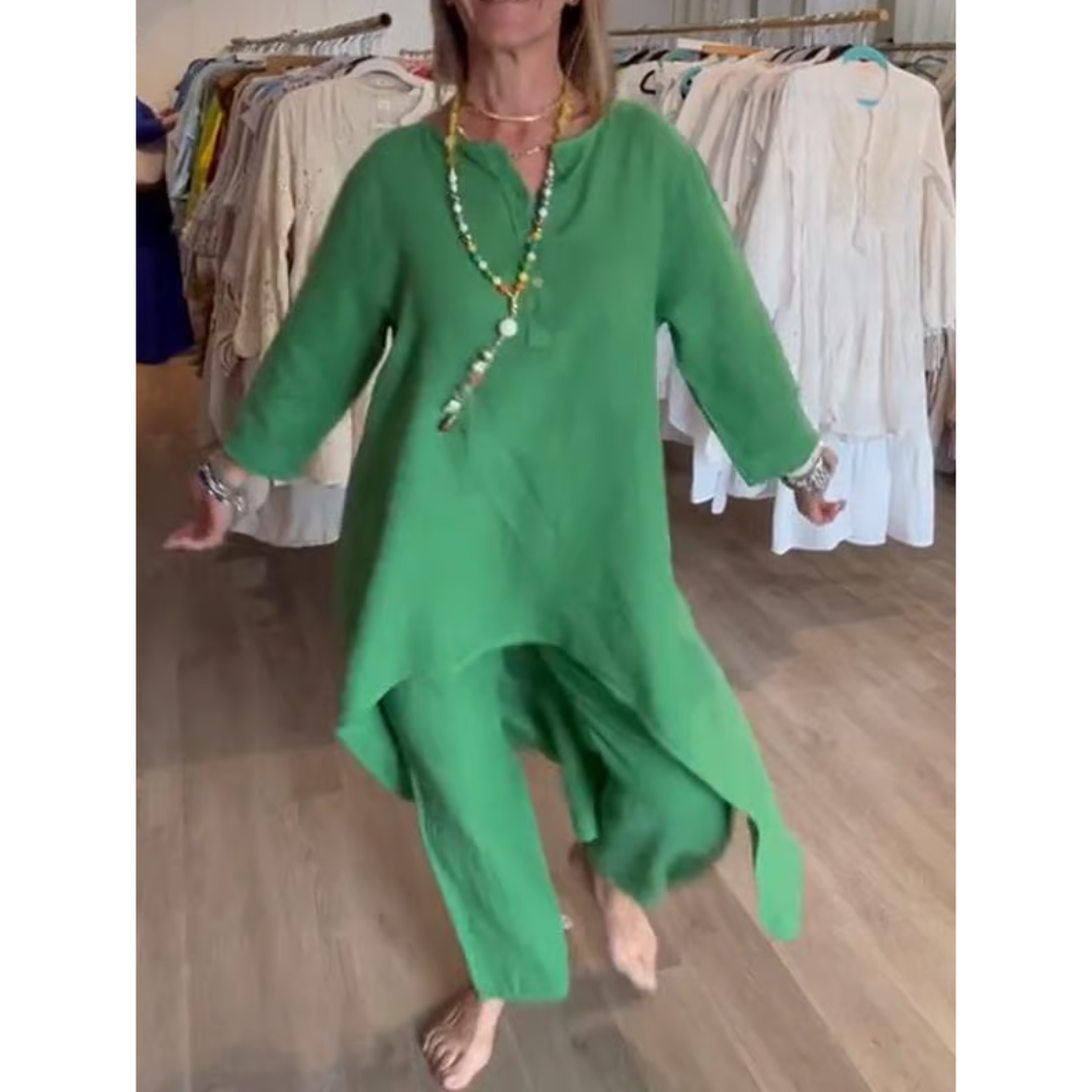 Zachte dames loungewear set met oversized tuniek en legging – RILANA COZYSET - Glamorix