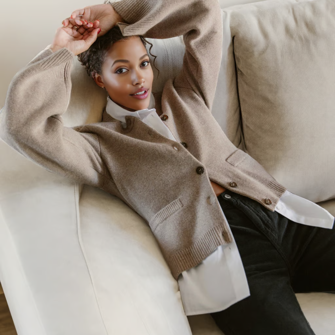 Ultra zachte dames cardigan met knopen en relaxed fit – LUNAYA KNIT - Glamorix