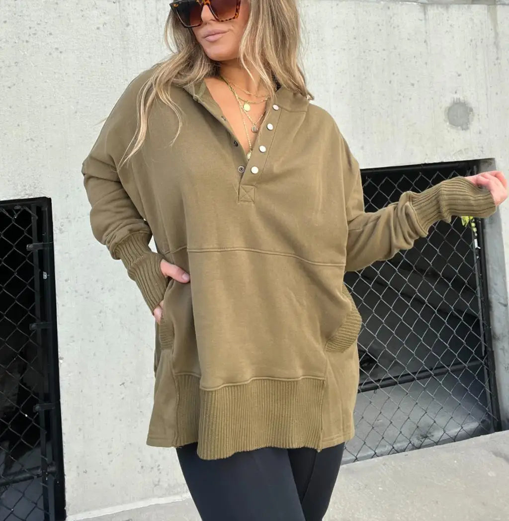 VIVIEN - Casual damessweater met stijlvolle knoopdetails