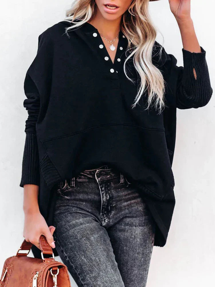 VIVIEN - Casual damessweater met stijlvolle knoopdetails