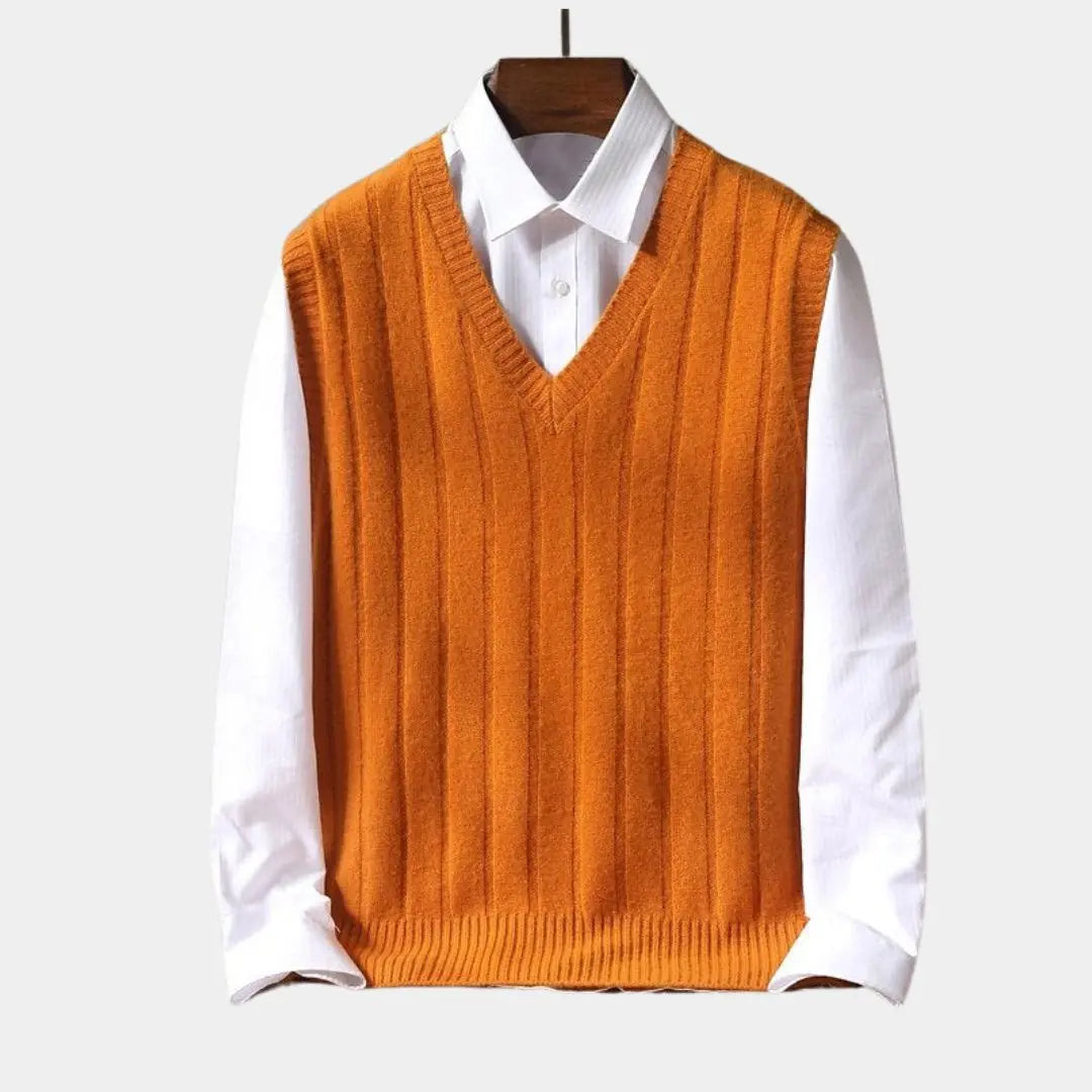 NOAH – Wollen trui-vest met klassieke knoopsluiting voor heren