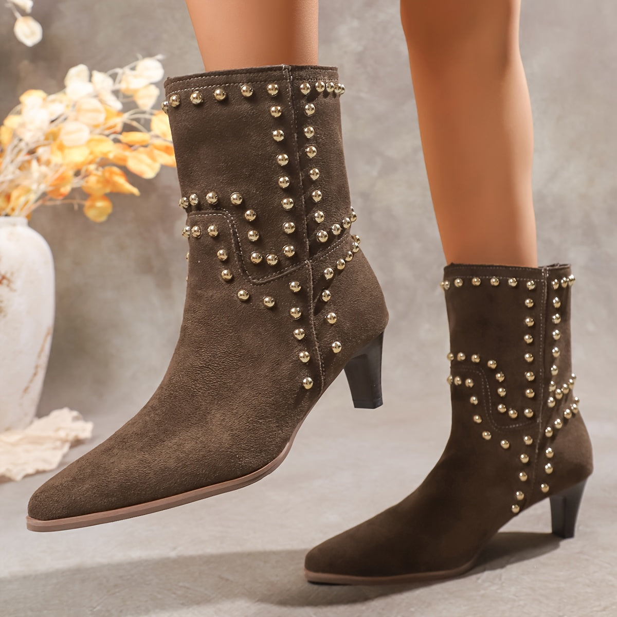 Enkelboots - Puntige Neus En Stoffen Voering Voor Comfort - Glamorix
