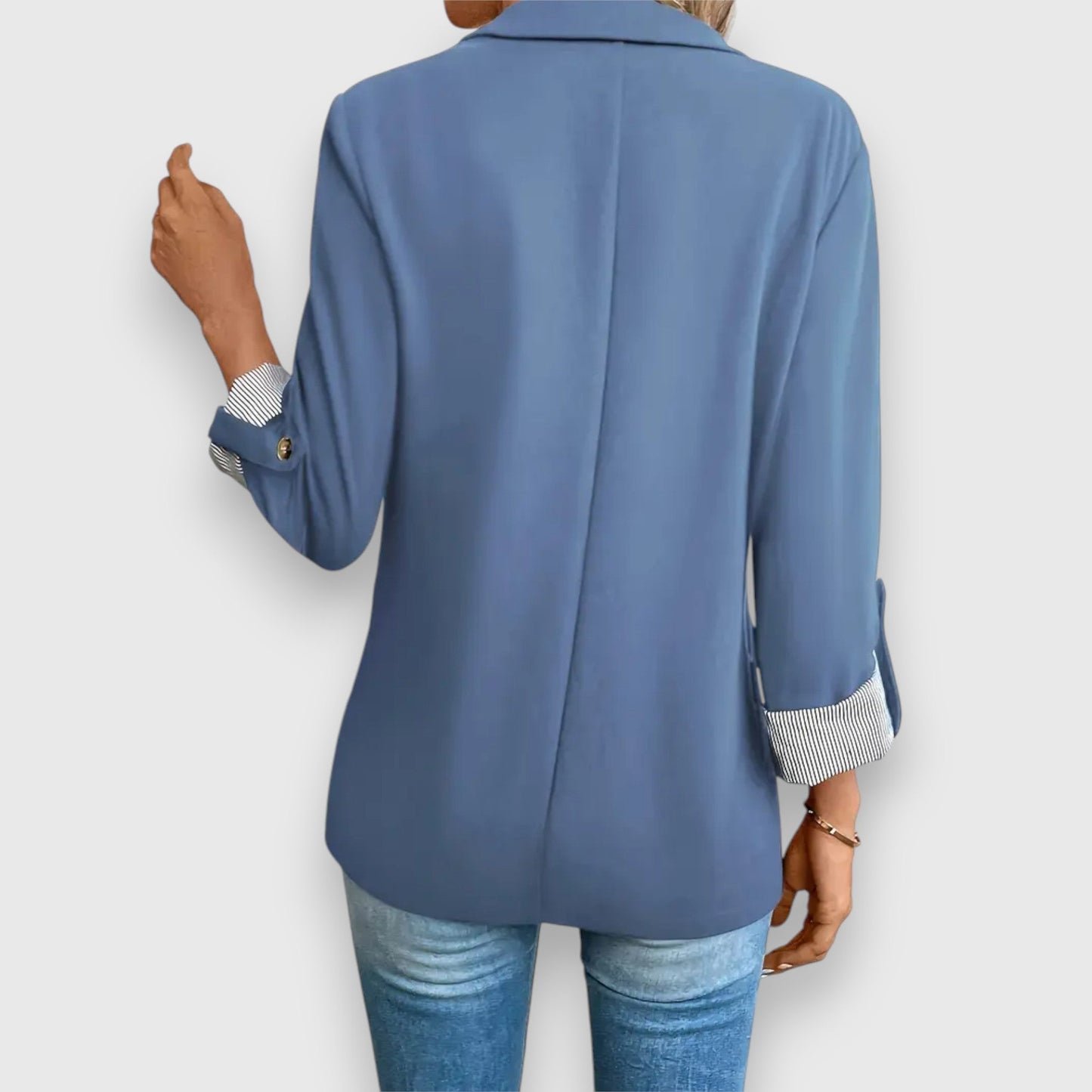 Elegante damesblazer met opgerolde mouwen en relaxte pasvorm – SOLENE BLAIR - Glamorix