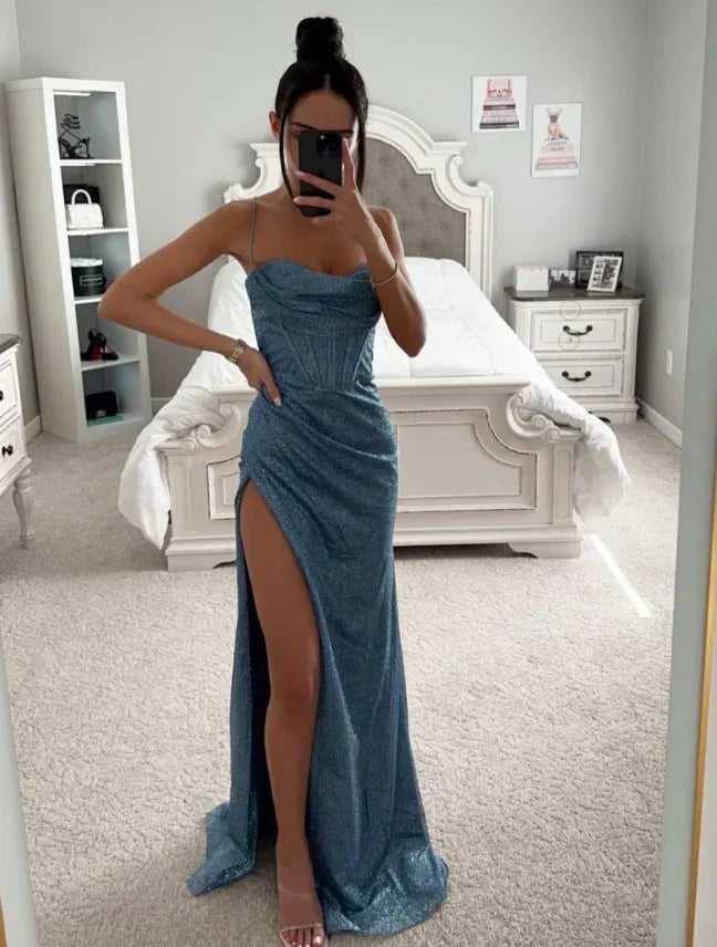 Elegante avondjurk met split en sweetheart halslijn – Aurélisse Gown - Glamorix