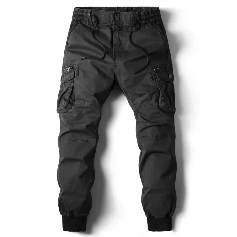 Cargo jogger herenbroek met zakken en sportieve fit – RENVAR - Glamorix