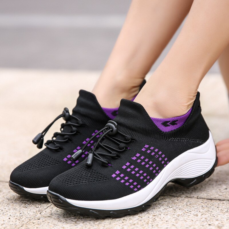 Orthopedische dames sneakers met rits en veters – Movara EasyFit - Glamorix