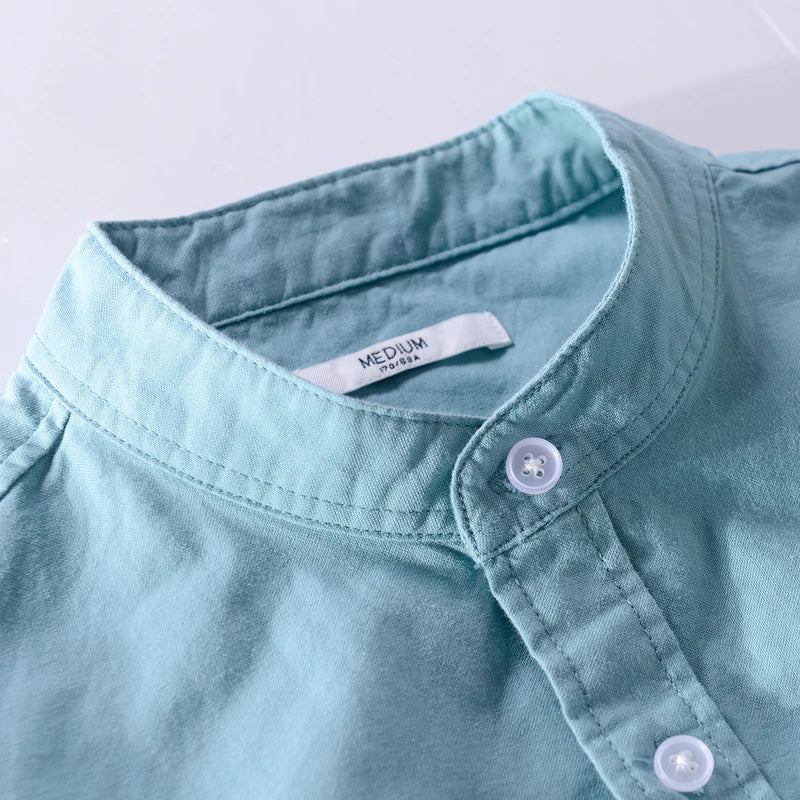 Herenoverhemd met opstaande kraag en rechte pasvorm – ARVID COLLAR - Glamorix
