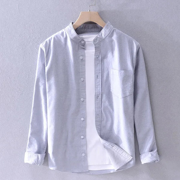 Herenoverhemd met opstaande kraag en rechte pasvorm – ARVID COLLAR - Glamorix