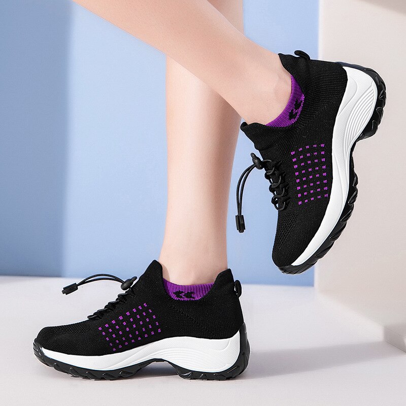Orthopedische dames sneakers met rits en veters – Movara EasyFit - Glamorix