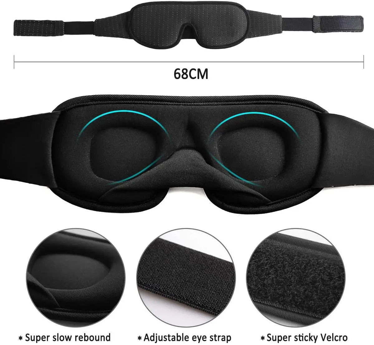Zachte slaapmasker van ademende stof voor diepe rust – DREAMBLOCK SOFT - Glamorix