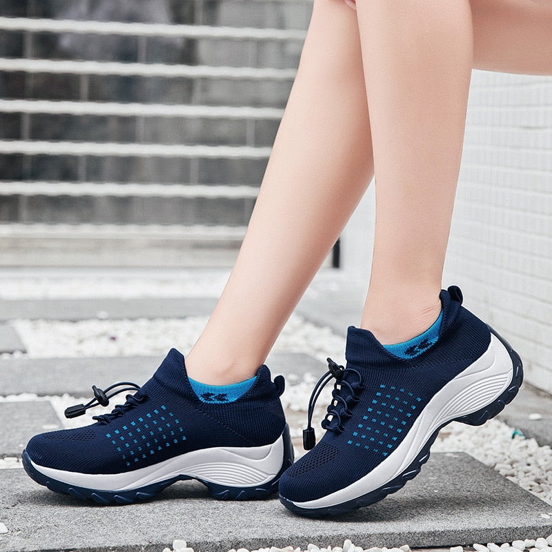 Orthopedische dames sneakers met rits en veters – Movara EasyFit - Glamorix