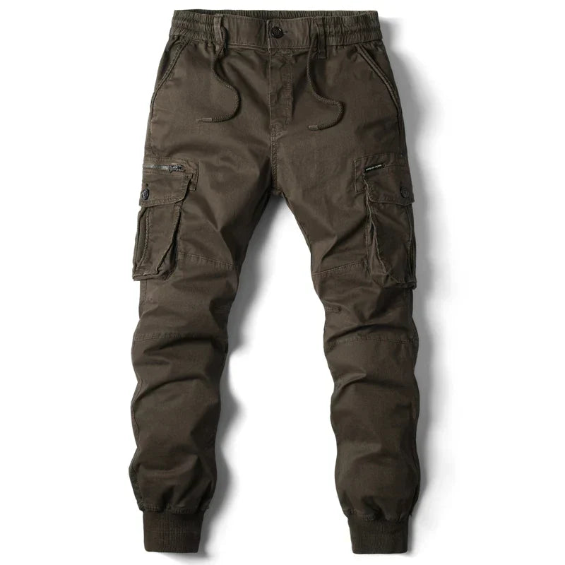 Cargo jogger herenbroek met zakken en sportieve fit – RENVAR - Glamorix