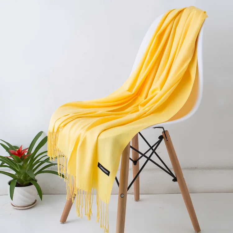 EVELINA - Luxe kasjmier sjaal met franjes voor dames