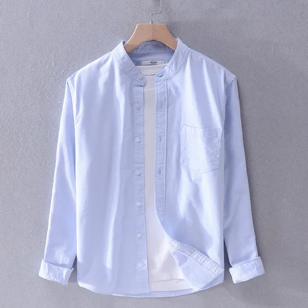 Herenoverhemd met opstaande kraag en rechte pasvorm – ARVID COLLAR - Glamorix