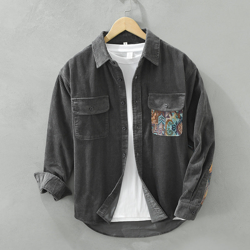 JAMES - Corduroy overhemd met knoopsluiting voor heren