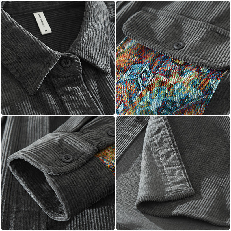 JAMES - Corduroy overhemd met knoopsluiting voor heren