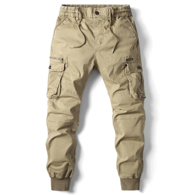Cargo jogger herenbroek met zakken en sportieve fit – RENVAR - Glamorix