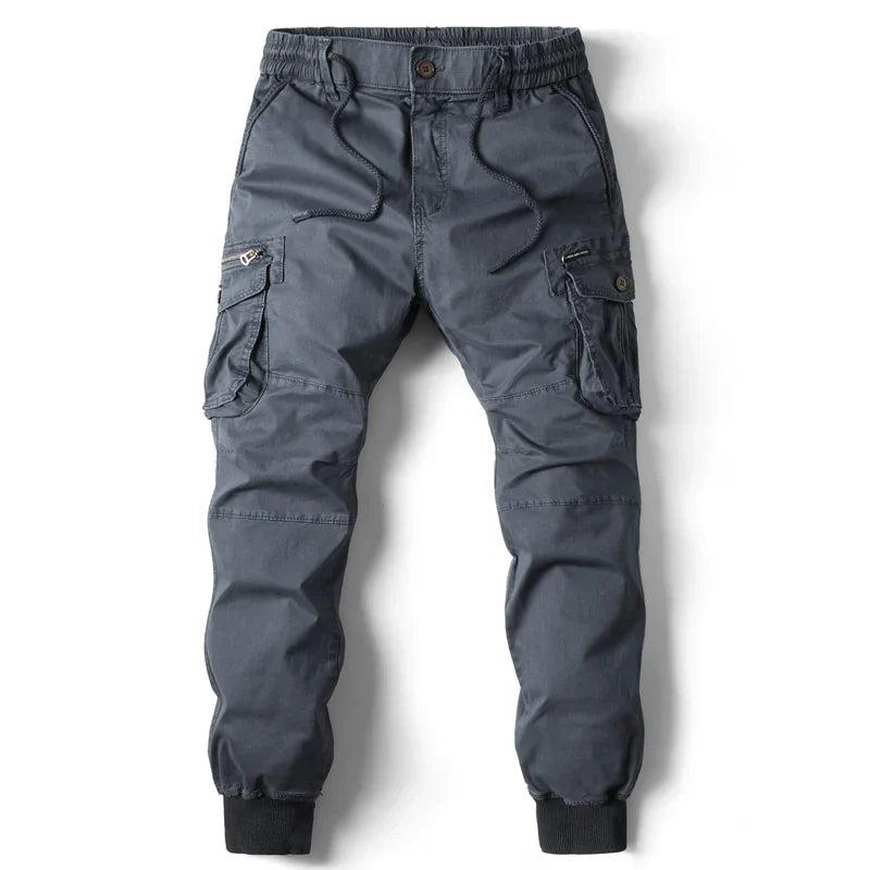 Cargo jogger herenbroek met zakken en sportieve fit – RENVAR - Glamorix