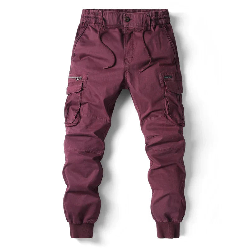 Cargo jogger herenbroek met zakken en sportieve fit – RENVAR - Glamorix