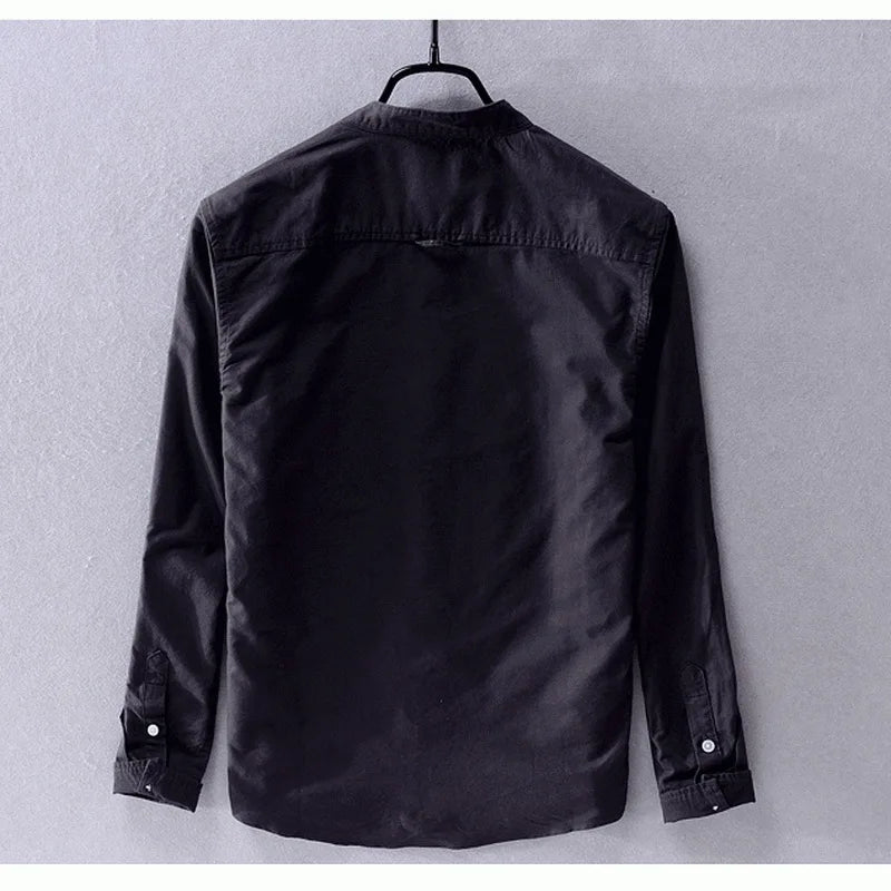 Herenoverhemd met opstaande kraag en rechte pasvorm – ARVID COLLAR - Glamorix