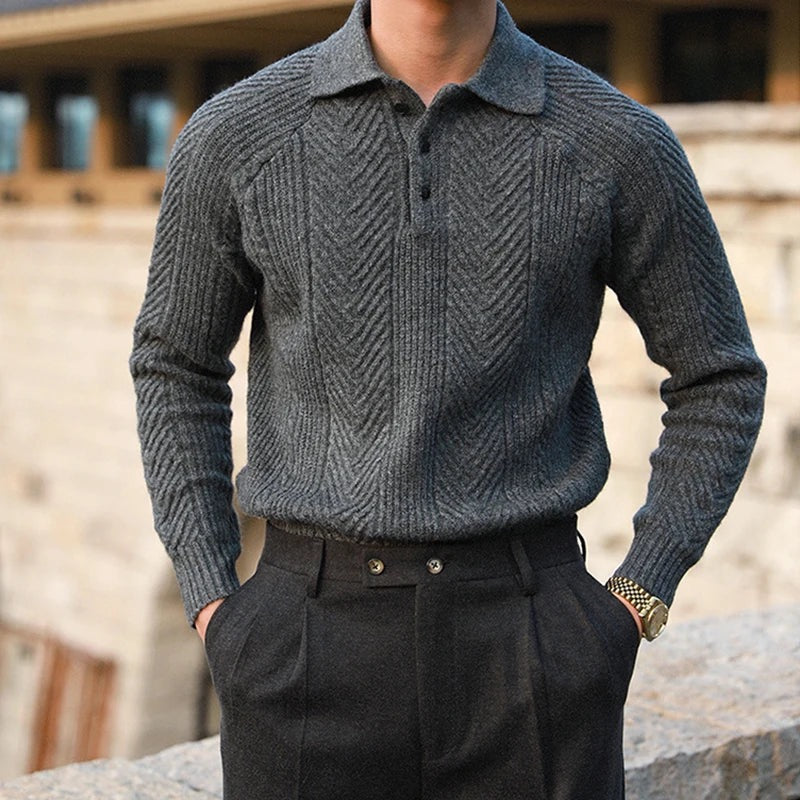 ELLIOT - Gebreide polotrui in old-money stijl