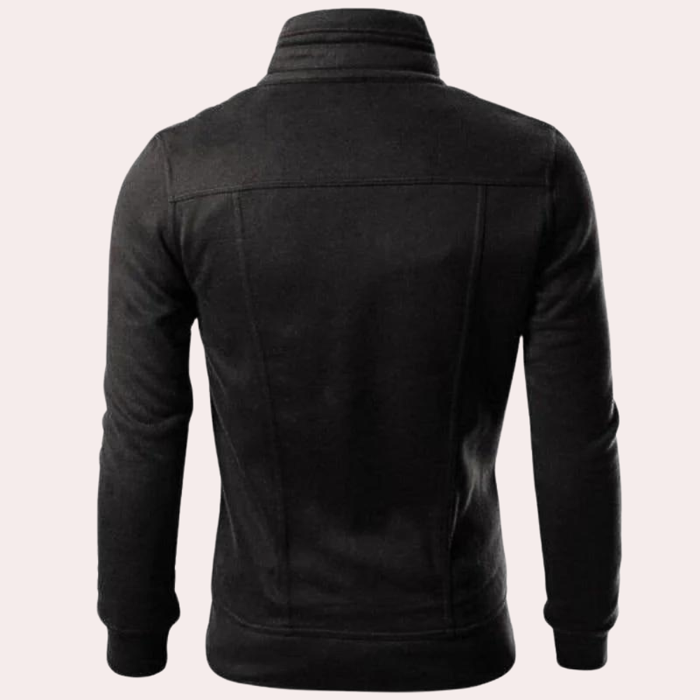 Moderne herenjas met hoge kraag en ritssluiting – VARELLO EdgeZip - Glamorix