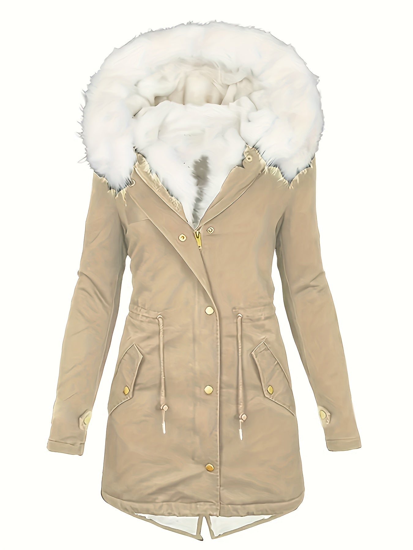 Halflange jas met fleece voering en capuchon – NEVONIX - Glamorix