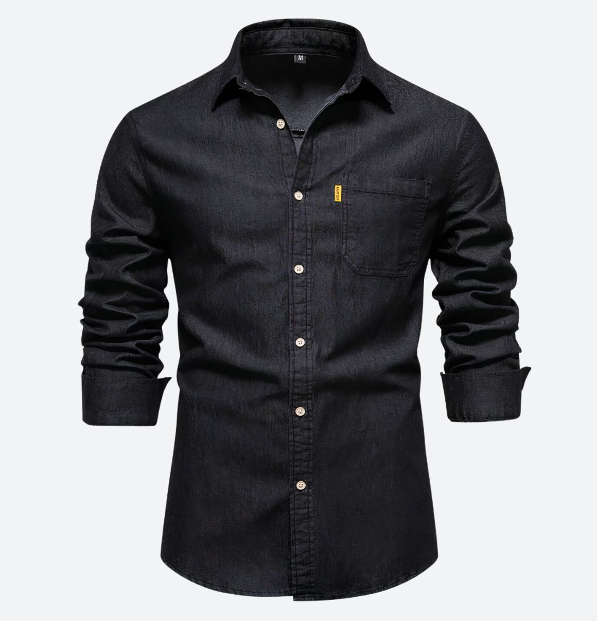DENVER – Heren denim shirt met lange mouwen en stoere uitstraling