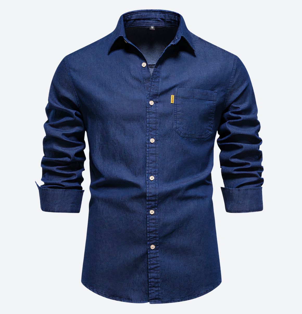 DENVER – Heren denim shirt met lange mouwen en stoere uitstraling