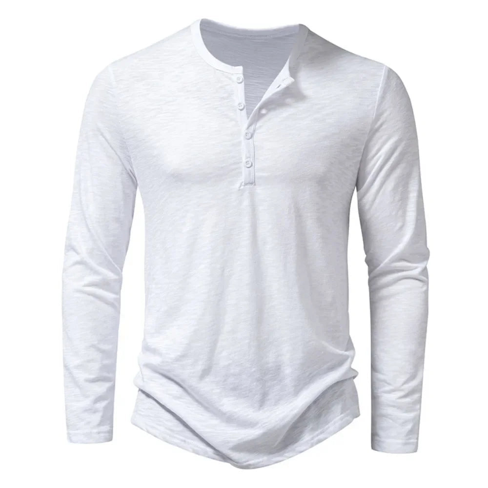 Casual heren longsleeve shirt met knoopsluiting en relaxte look – LEXON KNIT - Glamorix