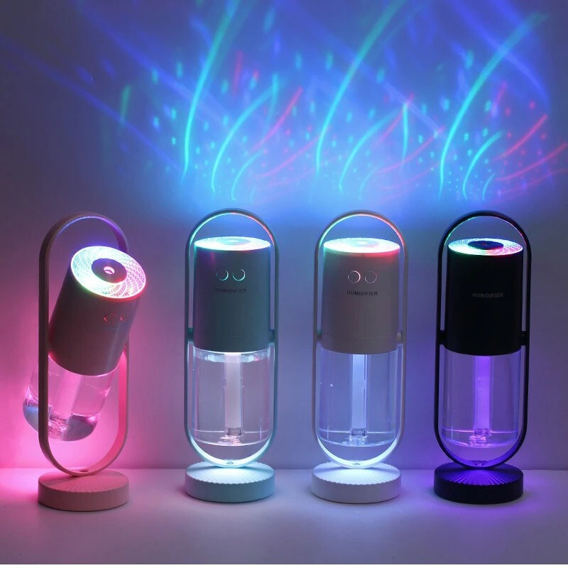 HYDRAGLOW – LED nachtlampje met hydratatiefunctie en 360° roterend desktoplicht