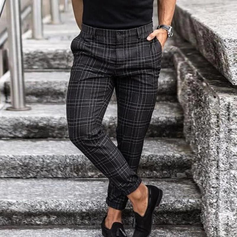 MARCUS - Stijlvolle geruite slim-fit chinos voor heren