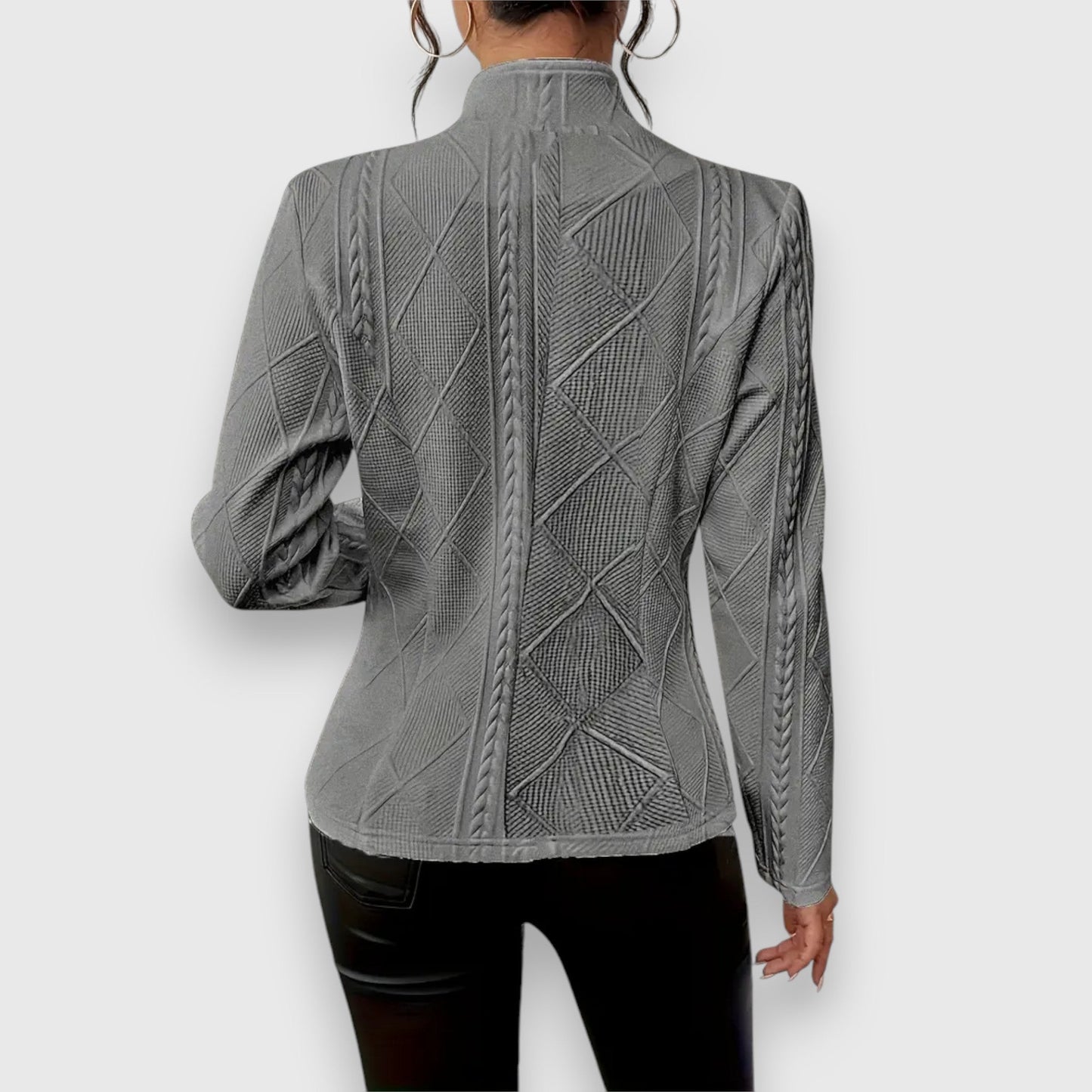 Getailleerde damesblazer met structuur en elegante snit – SERENA FORME - Glamorix