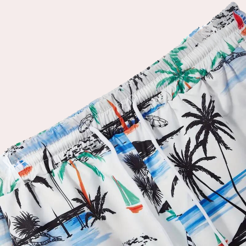 Heren set met T-shirt en short in relaxed fit – KAVERO ESSENTIALS - Glamorix