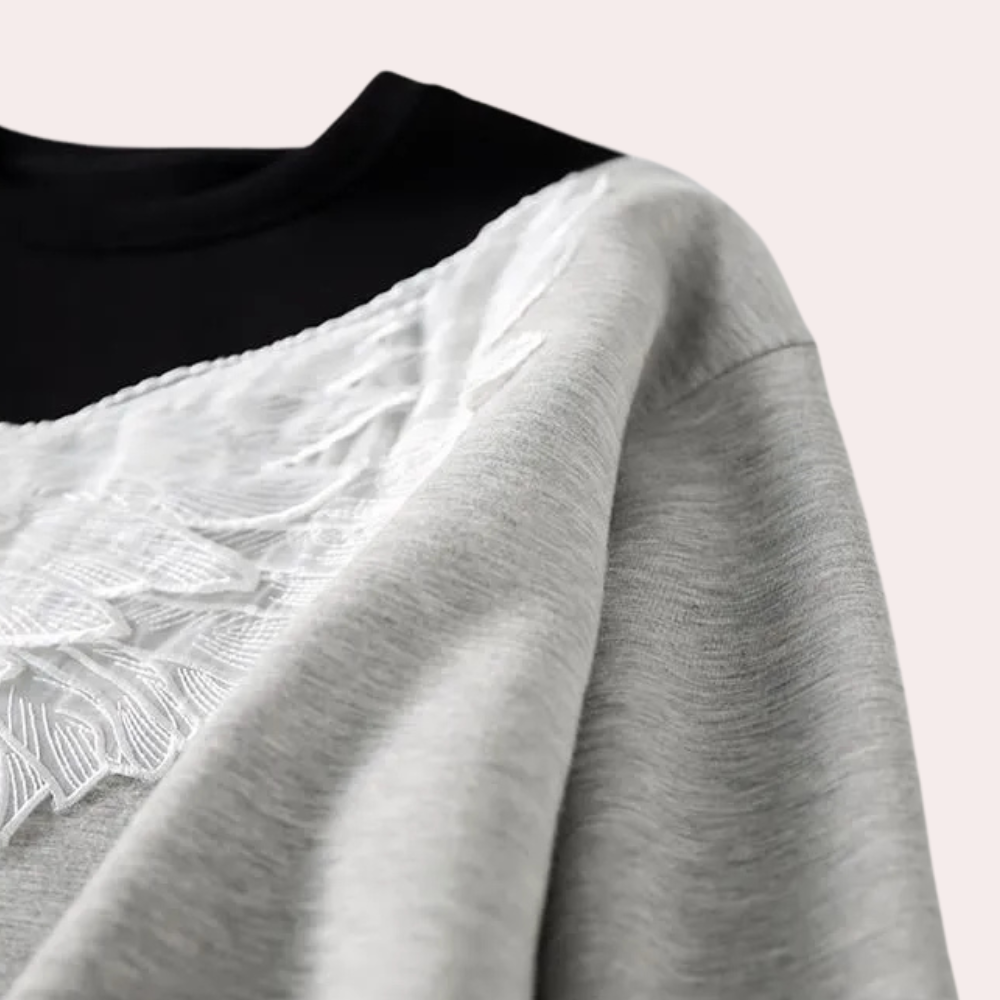 Trendy dames sweatshirt met colorblock design – NUVORA - Glamorix